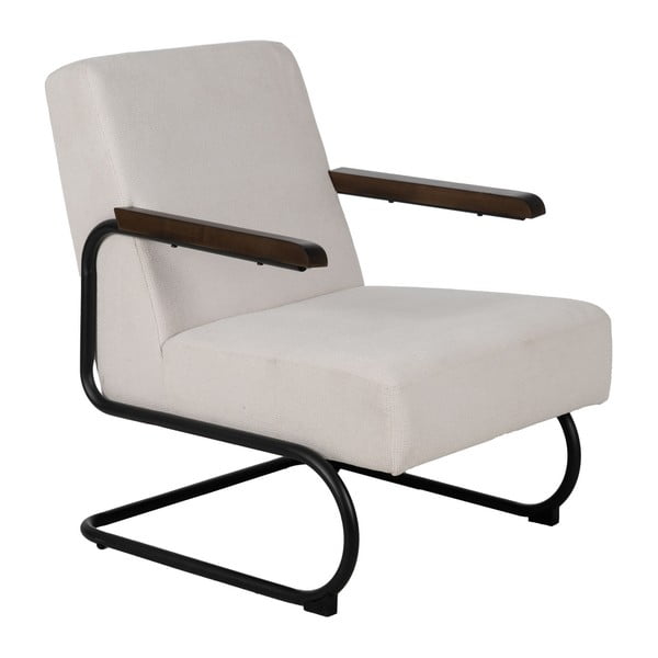 Beżowy fotel z tkaniny szenilowej Industra – Ixia