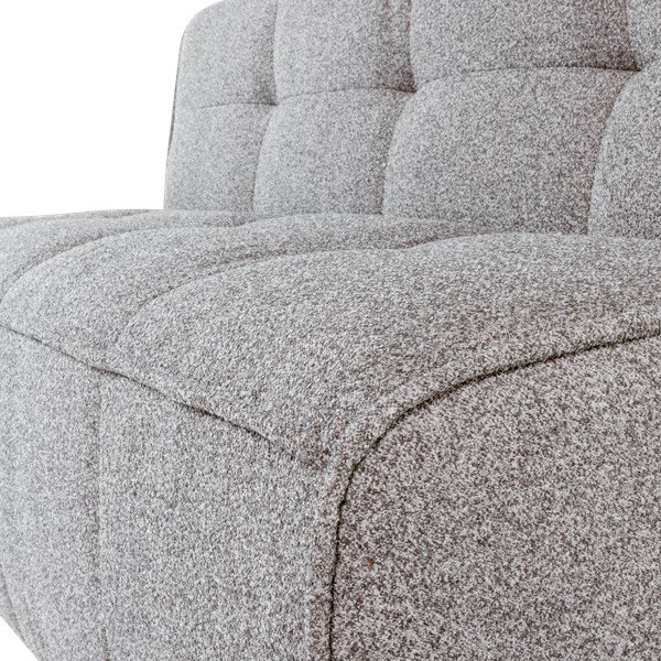Jasnoszara tapicerowana ławka z materiału bouclé Cluster – vtwonen-image-1