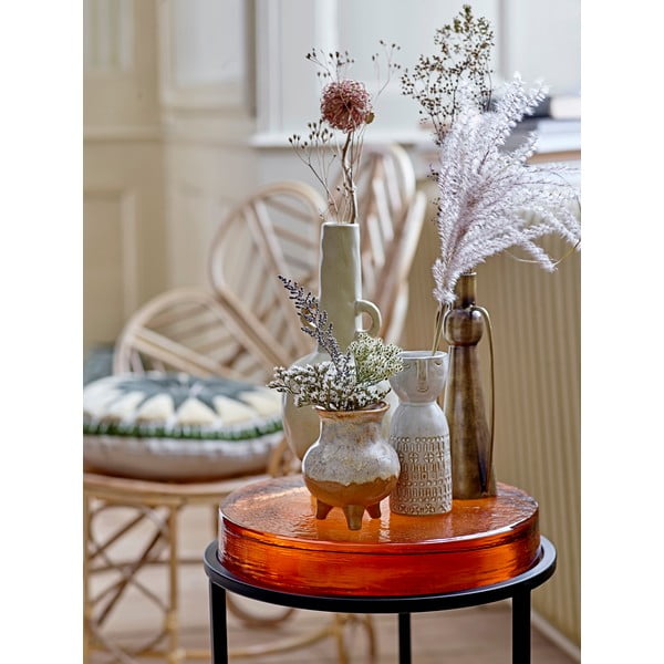 Biały wazon z kamionki Bloomingville Geometric-image-2