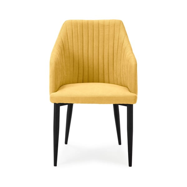 Żółte tapicerowane fotele jadalniane zestaw 2 szt. Nadi – Marckeric-image-2