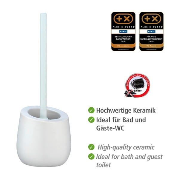Biała ceramiczna szczotka do WC Wenko Badi-image-4