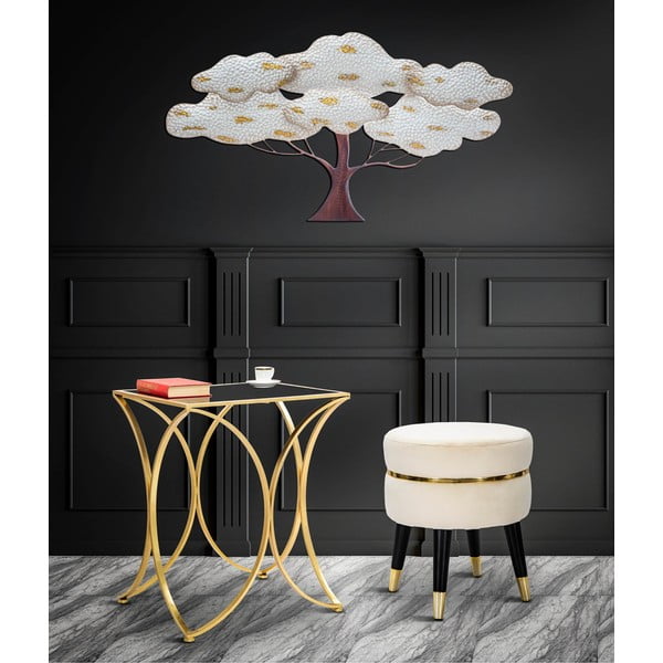 Kremowy aksamitny podnóżek Paris – Mauro Ferretti-image-1