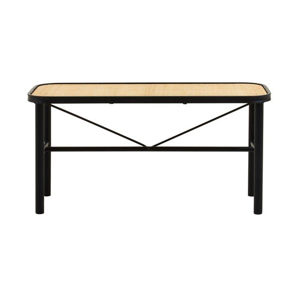 Czarna/w naturalnym kolorze rattanowa ławka Depok – Premier Housewares-image-4