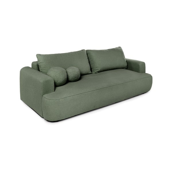 Zielona rozkładana sofa z materiału bouclé 247 cm Quinoa – Bonami Selection-image-2
