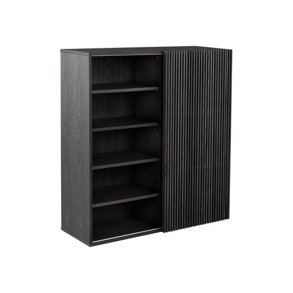 Czarny zestaw do przedpokoju w dekorze jesionu 110x120x40 cm Sion – Jotex