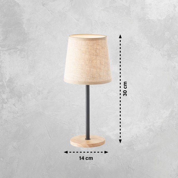 Czarno-naturalna lampa stołowa z tekstylnym kloszem (wysokość 30 cm) Eve – Fischer & Honsel-image-1