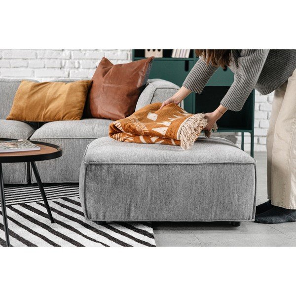 Jasnoszary puf do sofy modułowej Bonami Selection Fairfield-image-1