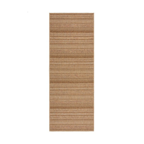 Chodnik odpowiedni na zewnątrz w naturalnym kolorze 80x230 cm Farah Stripe – Flair Rugs