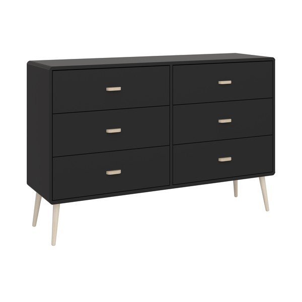 Czarna niska komoda 135x89 cm Mino – Tvilum-image-1