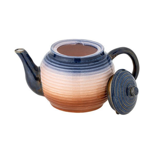 Niebieski/pomarańczowy dzbanek do herbaty ceramiczny z sitkiem 890 ml Tatum – Bloomingville-image-3