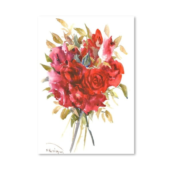Plakat Burgundy Red Roses (projekt Suren Nersisyan)