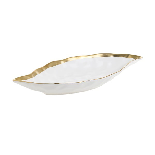 Biała porcelanowa miska do serwowania InArt Leafy, 31x15,5 cm