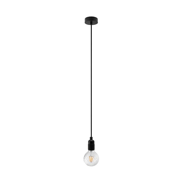 Czarna lampa wisząca z żarówką Bulb Attack Uno Basic Globe Clear