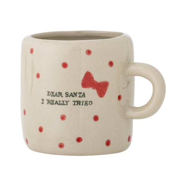 Beżowy kamionkowy kubek ze świątecznym motywem 250 ml Christy – Bloomingville