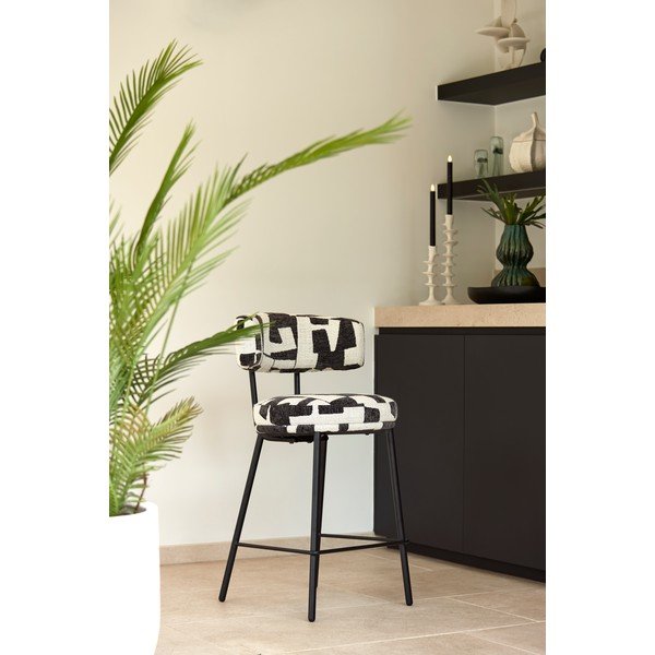 Czarny/kremowy tapicerowany hoker Harvie – Light & Living-image-1