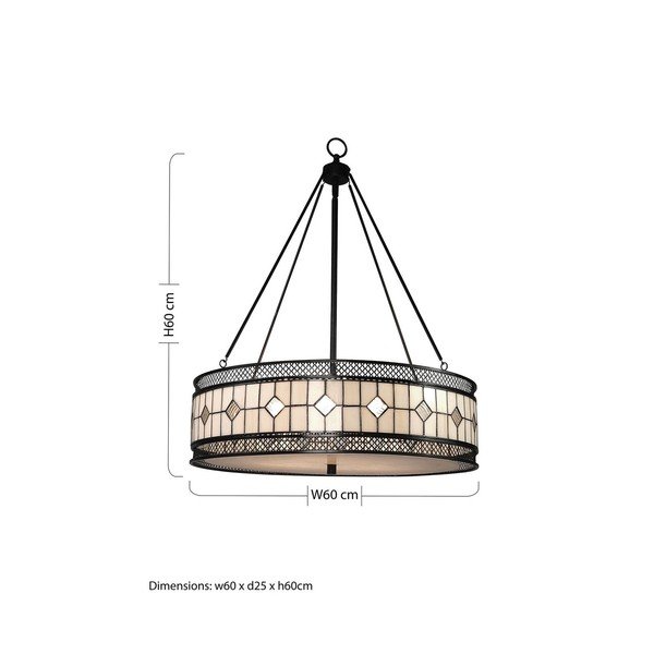Metalowa lampa wisząca ze szklanym kloszem ø 60 cm Waldorf – Premier Housewares-image-4