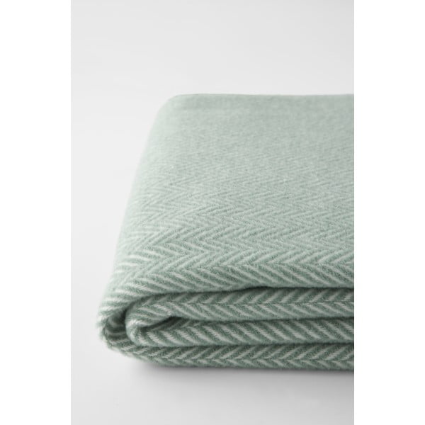 Jasnozielony pled z domieszką bawełny Euromant Skyline, 140x180 cm-image-1