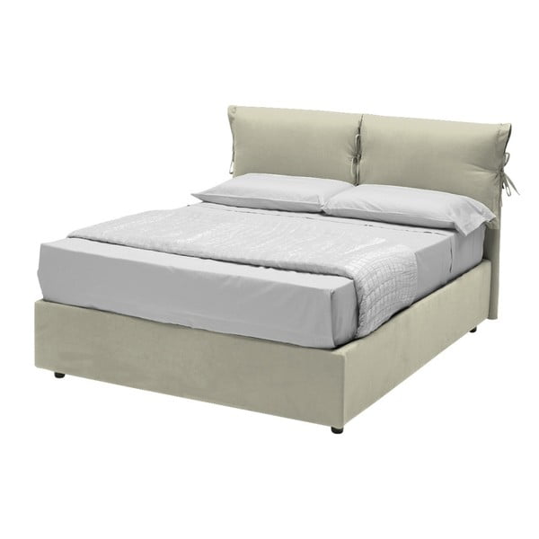 Beżowe łóżko jednoosobowe ze schowkiem 13Casa Iris, 120x190 cm