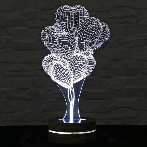 Lampa 3D stołowa Heart Ballons