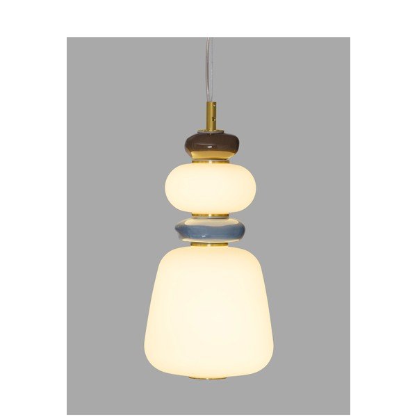 Biała/w kolorze złota metalowa lampa wisząca LED ze ściemniaczem z porcelanowym kloszem/ze szklanym kloszem ø 17 cm Palo – Nova Luce-image-1