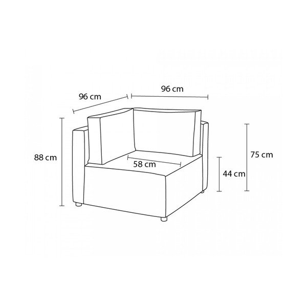 Ciemnoniebieski sztruksowy moduł sofy (strona zmienna) Nihad modular – Bobochic Paris-image-4