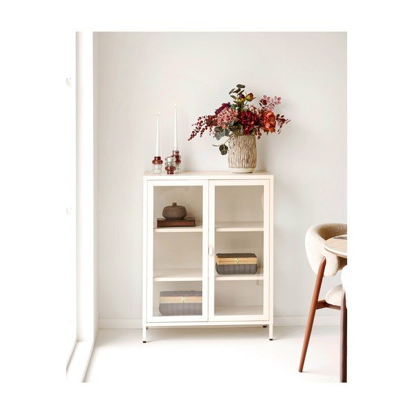 Kremowa stalowa witryna 80x101x40 cm Brisbane – House Nordic-image-1