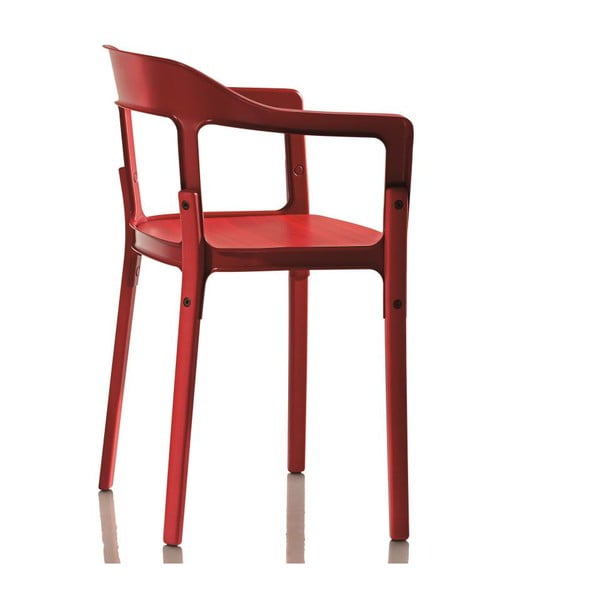 Czerwone krzesło Magis Steelwood