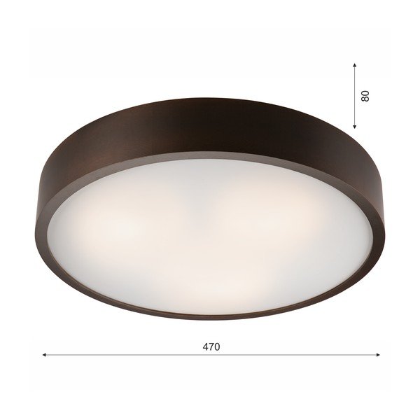 Ciemnobrązowa lampa sufitowa z szklanym kloszem ø 47 cm Eveline – LAMKUR-image-4