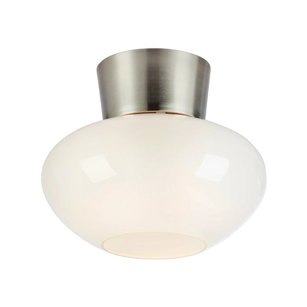 Lampa sufitowa w biało-srebrnym kolorze ze szklanym kloszem Malaga – Markslöjd