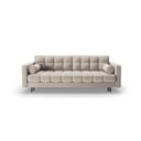 Beżowa aksamitna rozkładana sofa ze schowkiem 222 cm Bali – Cosmopolitan Design