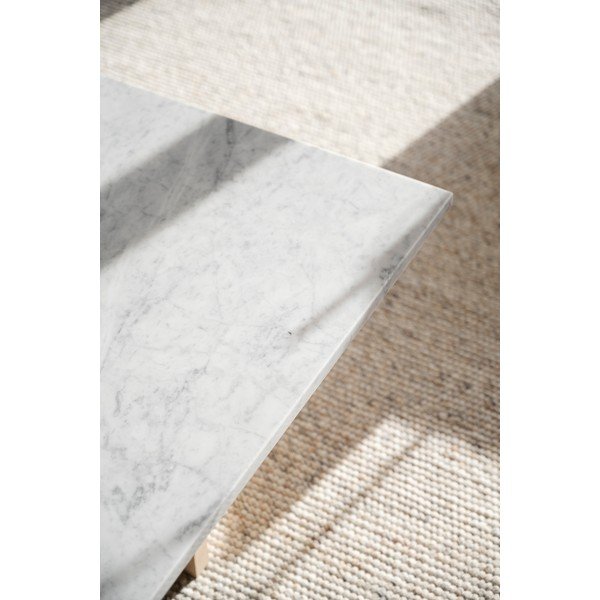 Biało-brązowy marmurowy stolik 90x90 cm Brooksville – Rowico-image-4