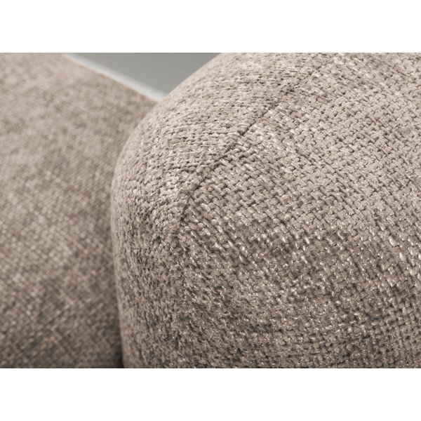 Jasnobrązowy narożnik rozkładany z tkaniny szenilowej ze schowkiem (lewostronny/z szezlongiem) Mele – Makamii-image-4