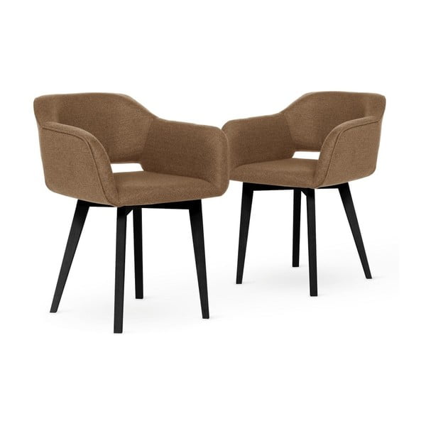 Zestaw 2 brązowych krzeseł z czarnymi nogami My Pop Design Oldenburg