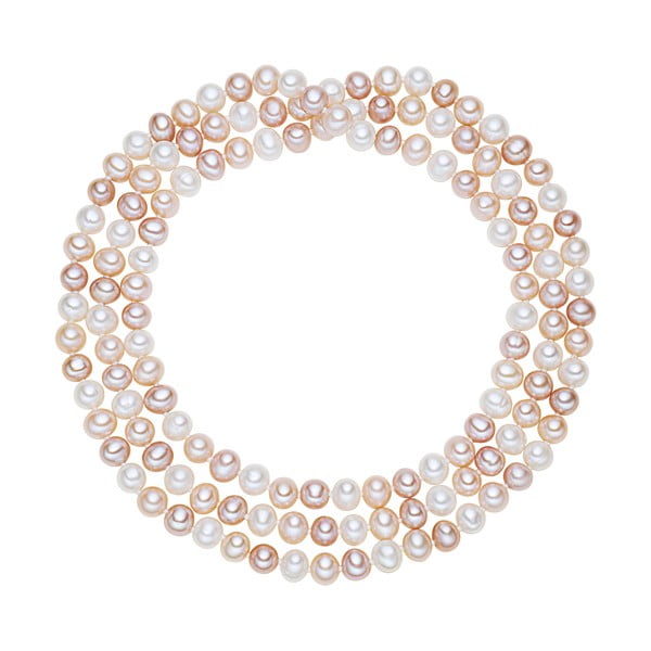 Biało-różowy perłowy naszyjnik Chakra Pearls, 90 cm