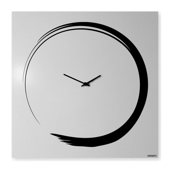 Zegar ścienny dESIGNoBJECT.it Enso Clock White, 50 x 50 cm 