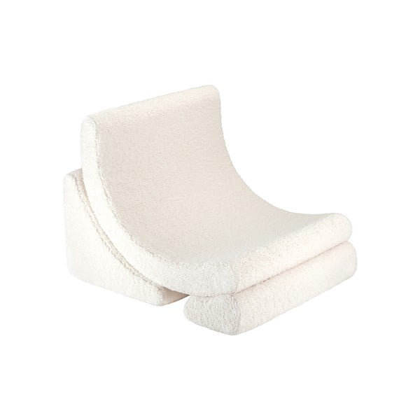 Kremowy fotel dziecięcy z materiału bouclé Moon – Wigiwama