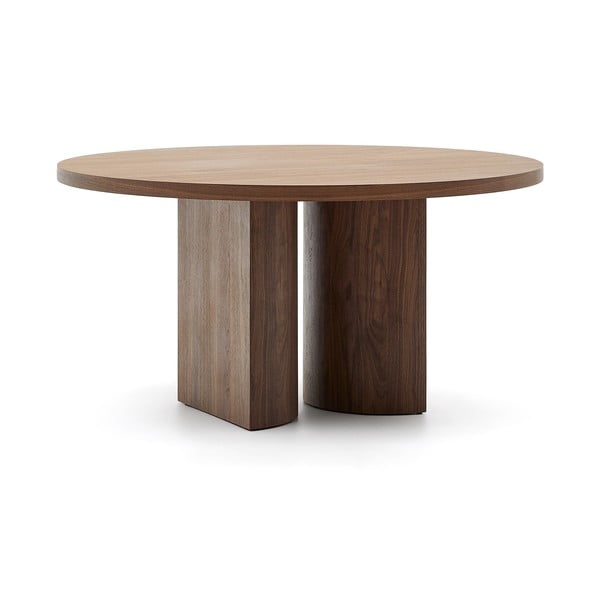Brązowy okrągły stół w dekorze orzecha ø 150 cm Nealy – Kave Home-image-2