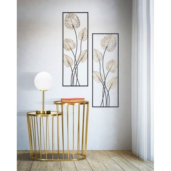 Metalowa dekoracja wisząca z wzorem liści Mauro Ferretti Luxy -B-, 31x90 cm-image-1