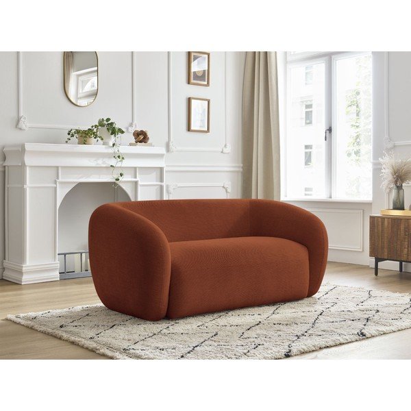 Pomarańczowa sofa z tkaniny szenilowej 160 cm Celine – Bobochic Paris-image-1