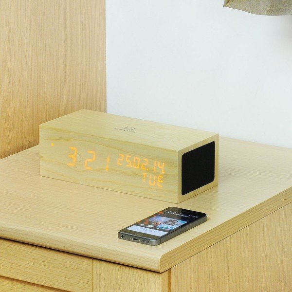 Głośnik Oak Click Clock z budzikiem z pomarańczowym LED-image-4