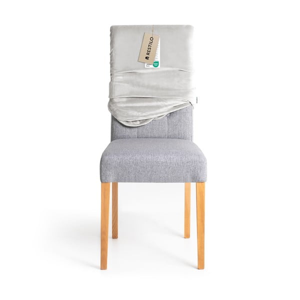 Jasnoszare elastyczne pokrowce na krzesło zestaw 4 szt. 48 cm Sento – Restilo-image-4