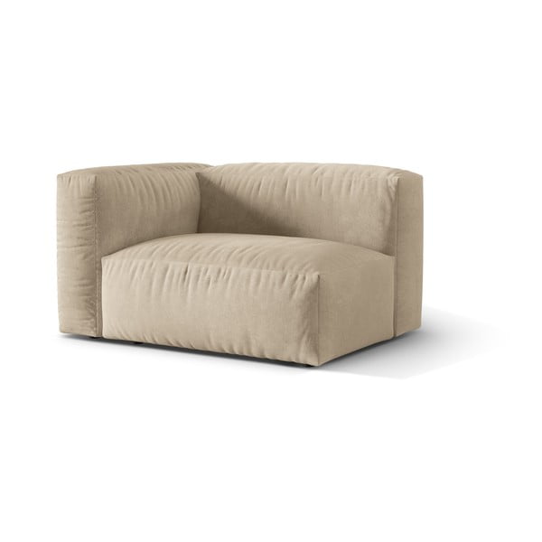 Beżowy aksamitny moduł sofy (lewostronny) Martina – Micadoni -image-1