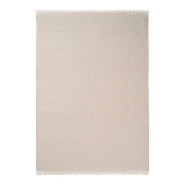 Beżowy dywan wełniany ręcznie tkany Linie Design Solid, 160x230 cm