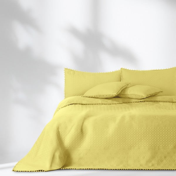 Żółta narzuta na łóżko AmeliaHome Meadore, 170 x 210 cm