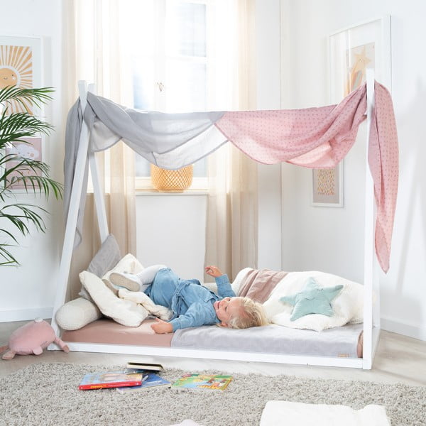 Białe łóżko dziecięce w kształcie domku 70x140 cm Montessori – Roba-image-3
