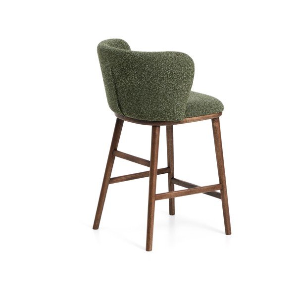 Ciemnozielony tapicerowany hoker (wysokość siedziska 65 cm) Ciselia – Kave Home-image-3