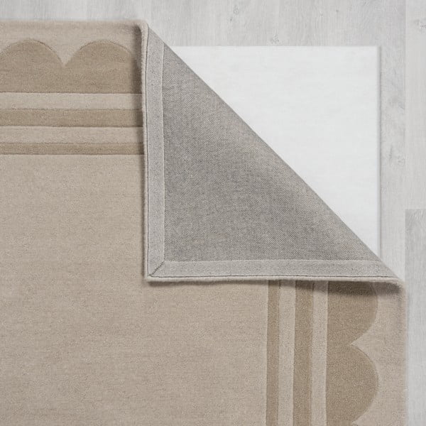 Naturalny wełniany chodnik tkany ręcznie 80x230 cm Lois Scallop – Flair Rugs-image-3