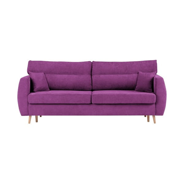 Fioletowa 3-osobowa sofa rozkładana ze schowkiem Cosmopolitan design Sydney, 231x98x95 cm