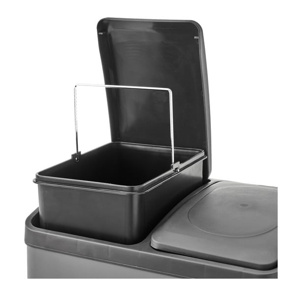 Kosz do segregacji odpadów ze stali nierdzewnej z pedałem 40 l Litros – Casa Selección-image-3