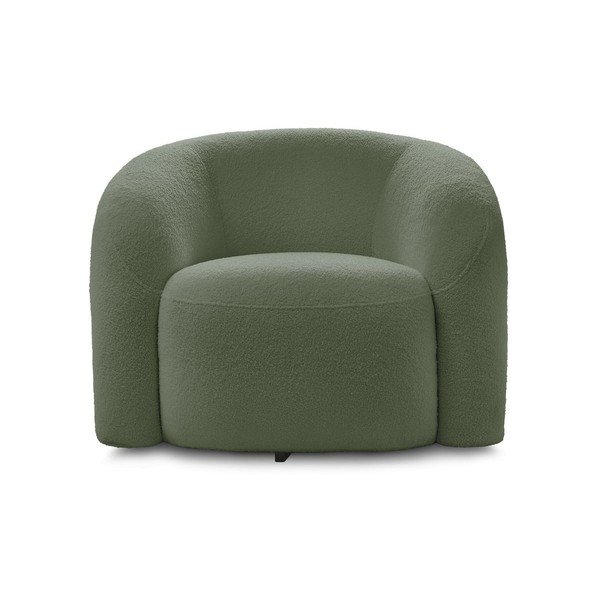 Zielony obrotowy fotel z materiału bouclé Elina – Bobochic Paris-image-2